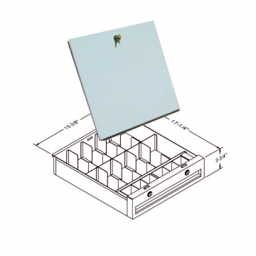 Image of item: Fenco Cash Drawer - 10 CASH/6 COIN COMPARTMENTS  with Locking Lid